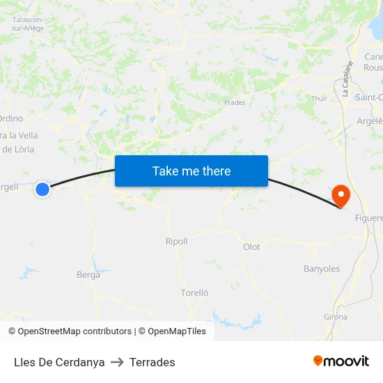 Lles De Cerdanya to Terrades map