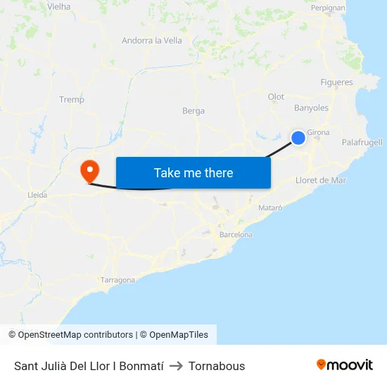 Sant Julià Del Llor I Bonmatí to Tornabous map