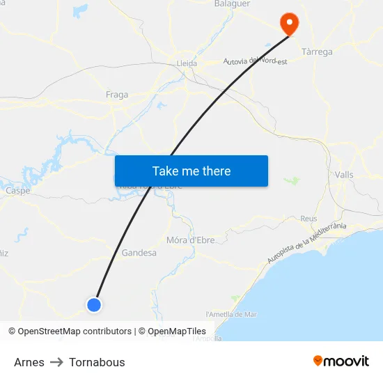 Arnes to Tornabous map
