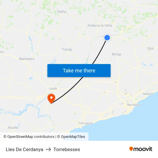 Lles De Cerdanya to Torrebesses map