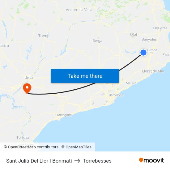 Sant Julià Del Llor I Bonmatí to Torrebesses map