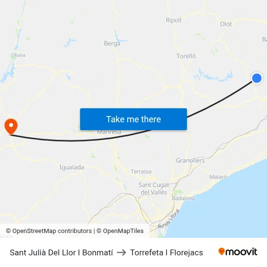 Sant Julià Del Llor I Bonmatí to Torrefeta I Florejacs map