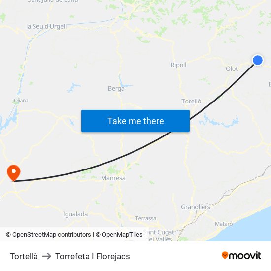 Tortellà to Torrefeta I Florejacs map