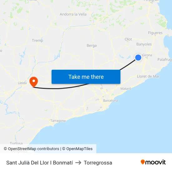 Sant Julià Del Llor I Bonmatí to Torregrossa map
