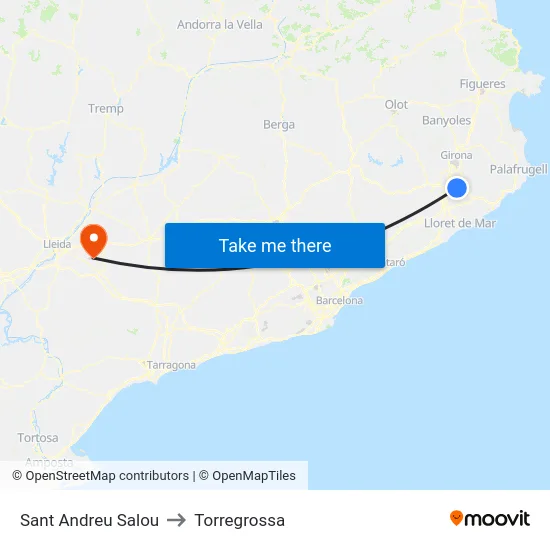 Sant Andreu Salou to Torregrossa map