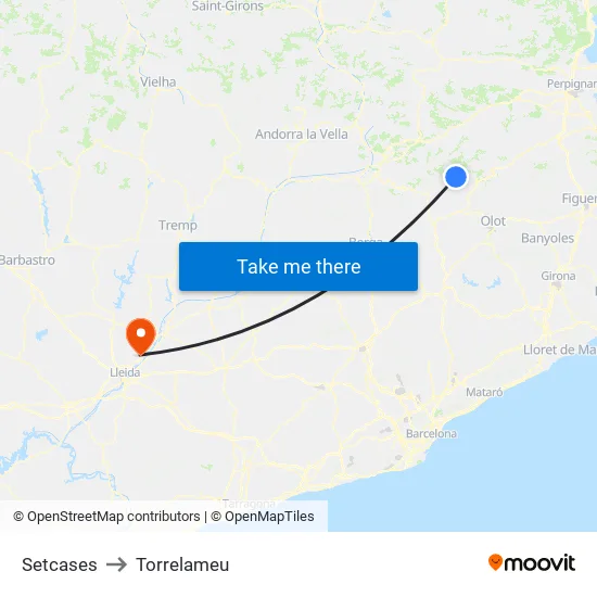 Setcases to Torrelameu map