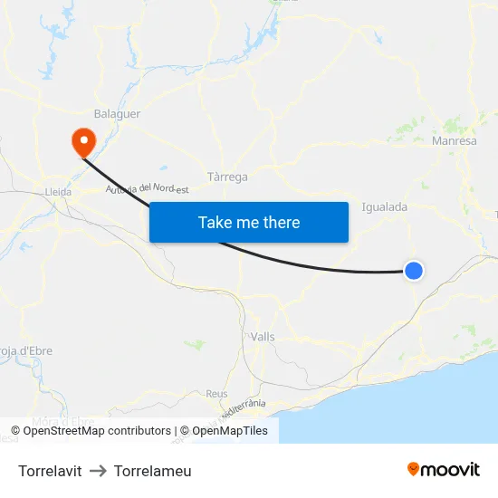 Torrelavit to Torrelameu map