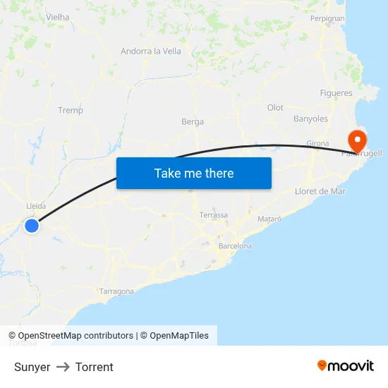 Sunyer to Torrent map
