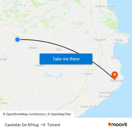 Castellar De N'Hug to Torrent map