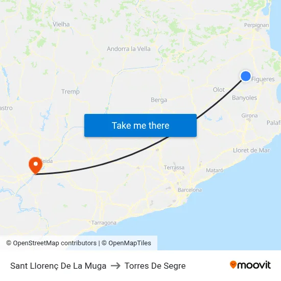Sant Llorenç De La Muga to Torres De Segre map