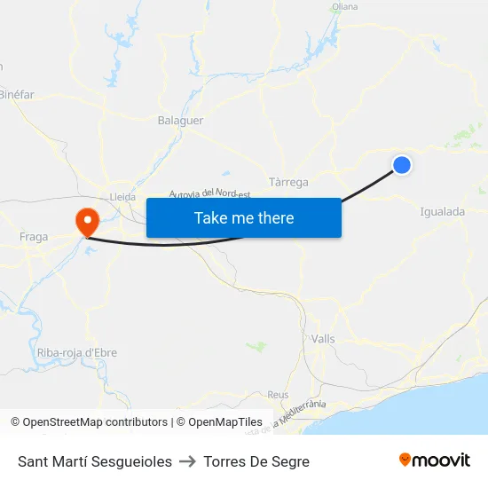 Sant Martí Sesgueioles to Torres De Segre map