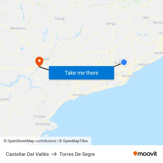 Castellar Del Vallès to Torres De Segre map