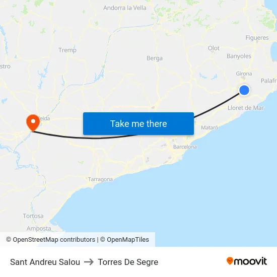 Sant Andreu Salou to Torres De Segre map