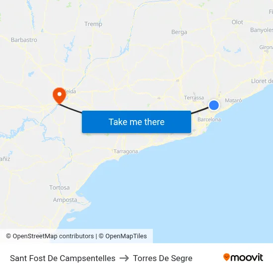 Sant Fost De Campsentelles to Torres De Segre map