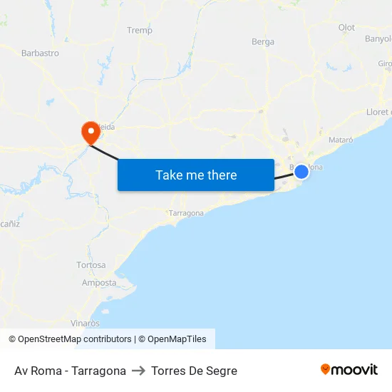 Av Roma - Tarragona to Torres De Segre map