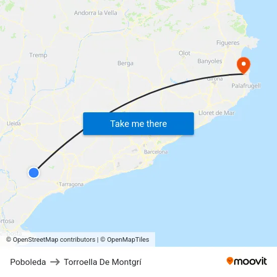 Poboleda to Torroella De Montgrí map