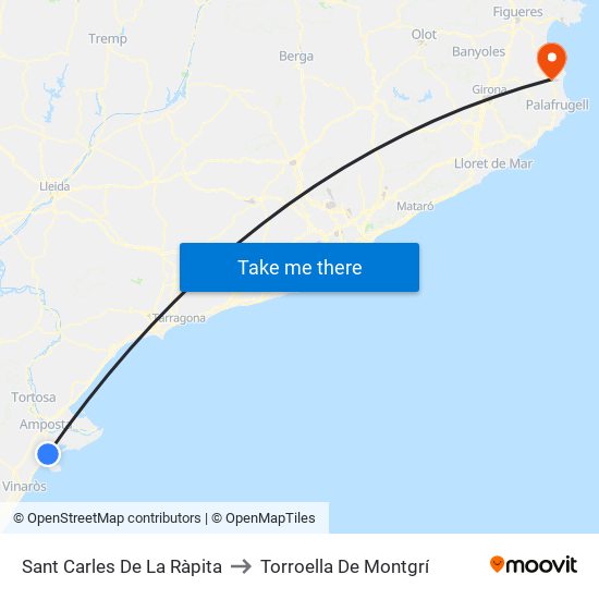 Sant Carles De La Ràpita to Torroella De Montgrí map