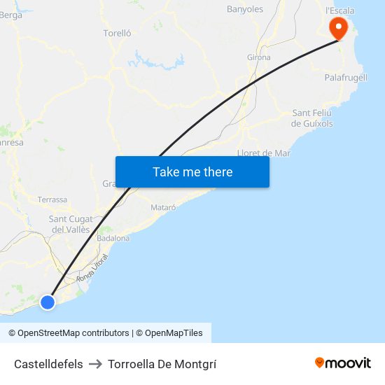 Castelldefels to Torroella De Montgrí map