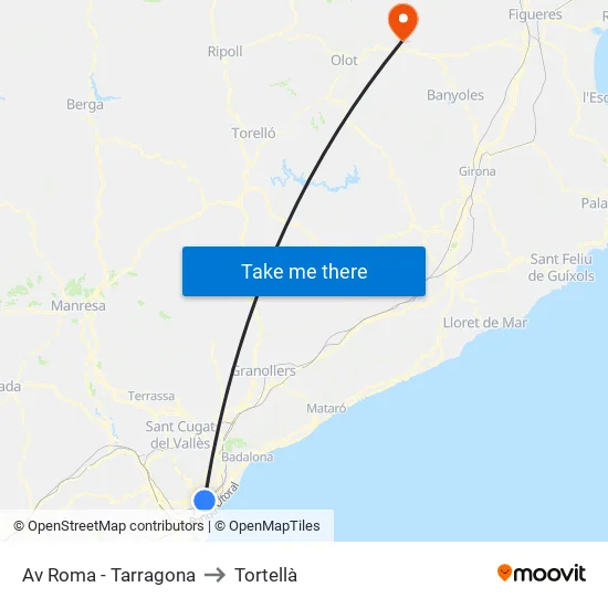 Av Roma - Tarragona to Tortellà map