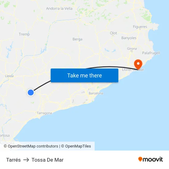 Tarrés to Tossa De Mar map