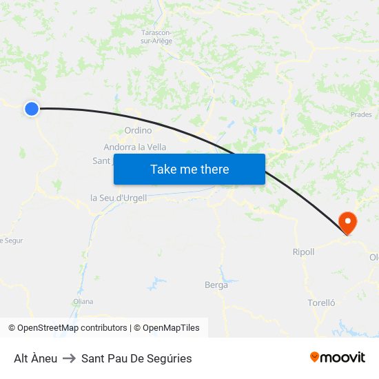 Alt Àneu to Sant Pau De Segúries map