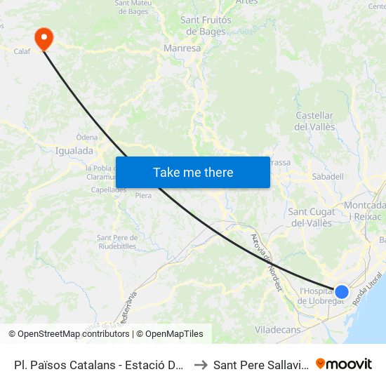 Pl. Països Catalans - Estació De Sants to Sant Pere Sallavinera map