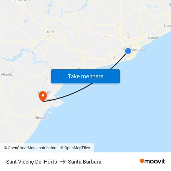 Sant Vicenç Del Horts to Santa Bàrbara map