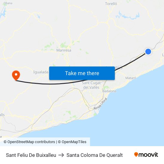 Sant Feliu De Buixalleu to Santa Coloma De Queralt map