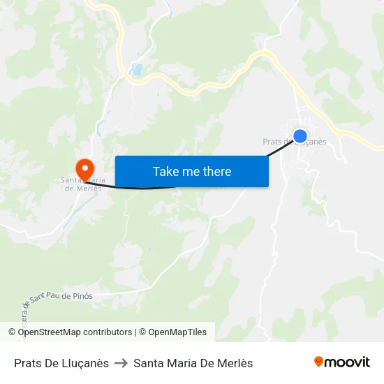 Prats De Lluçanès to Santa Maria De Merlès map