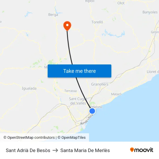 Sant Adrià De Besòs to Santa Maria De Merlès map