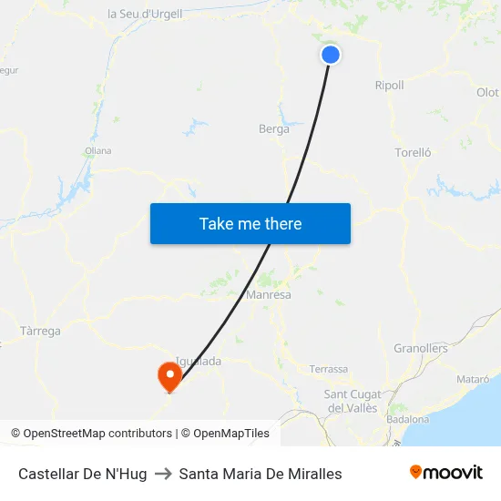 Castellar De N'Hug to Santa Maria De Miralles map