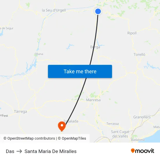 Das to Santa Maria De Miralles map