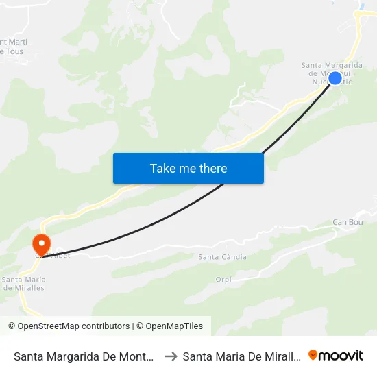 Santa Margarida De Montbui to Santa Maria De Miralles map