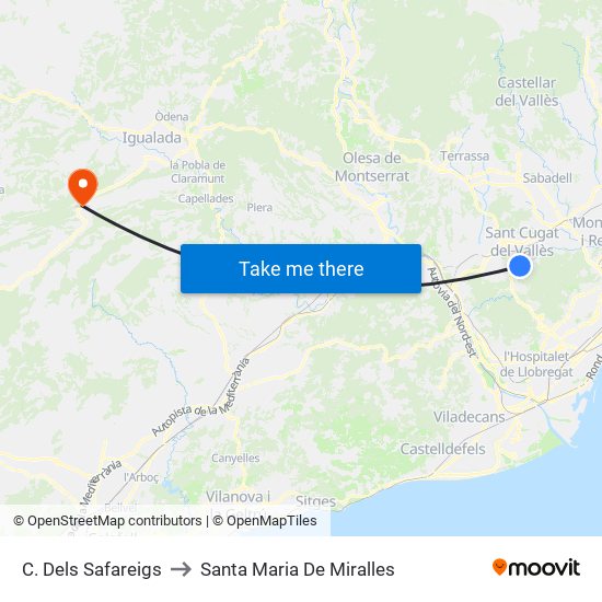 C. Dels Safareigs to Santa Maria De Miralles map