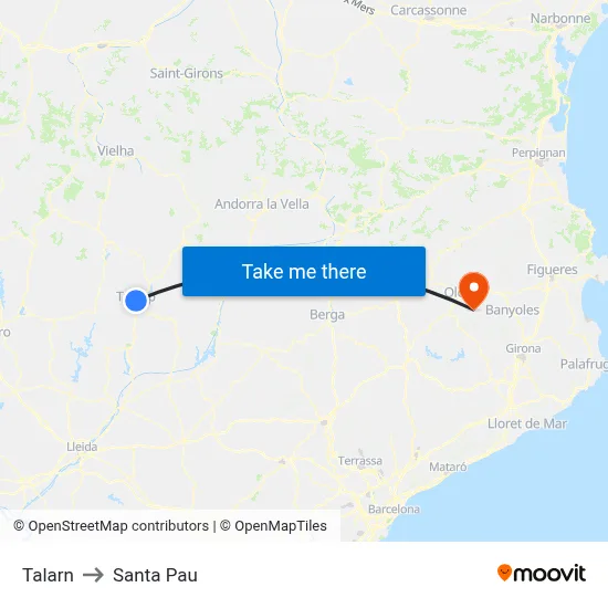 Talarn to Santa Pau map