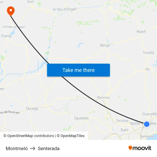Montmeló to Senterada map