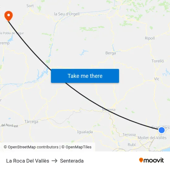 La Roca Del Vallès to Senterada map