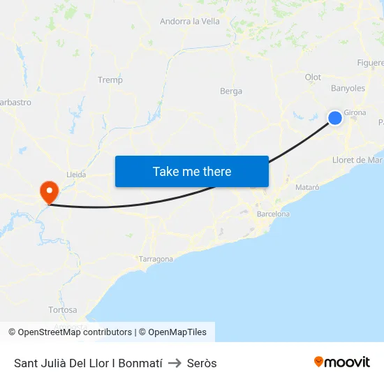 Sant Julià Del Llor I Bonmatí to Seròs map