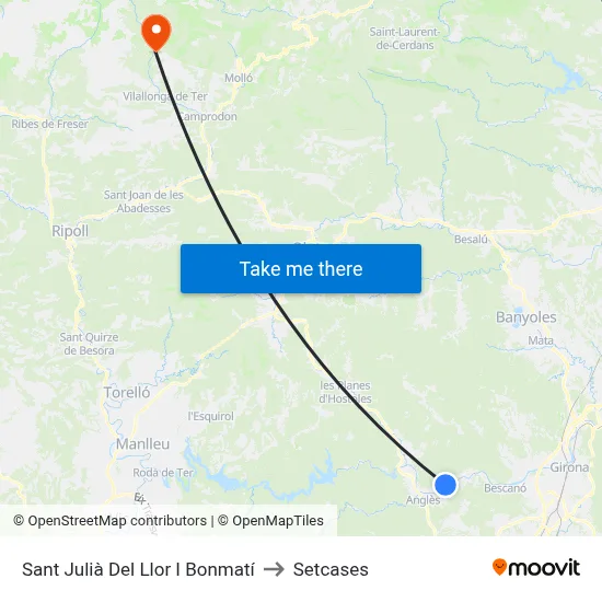 Sant Julià Del Llor I Bonmatí to Setcases map