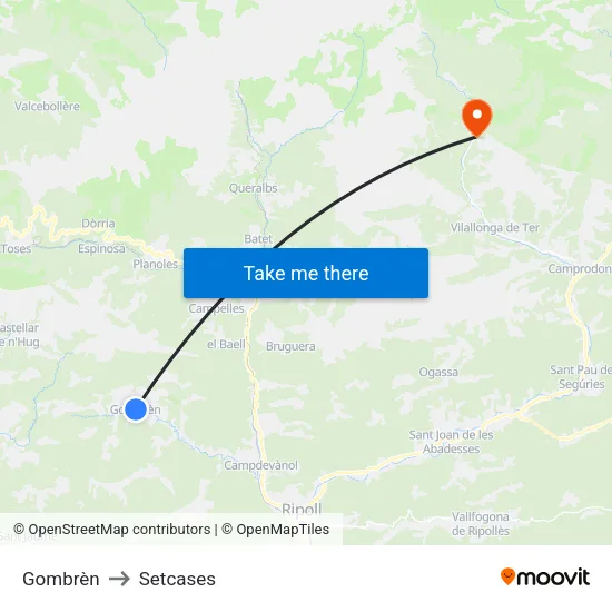 Gombrèn to Setcases map