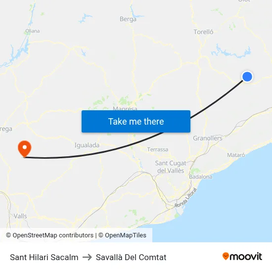 Sant Hilari Sacalm to Savallà Del Comtat map