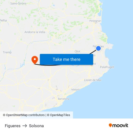 Figueres to Solsona map