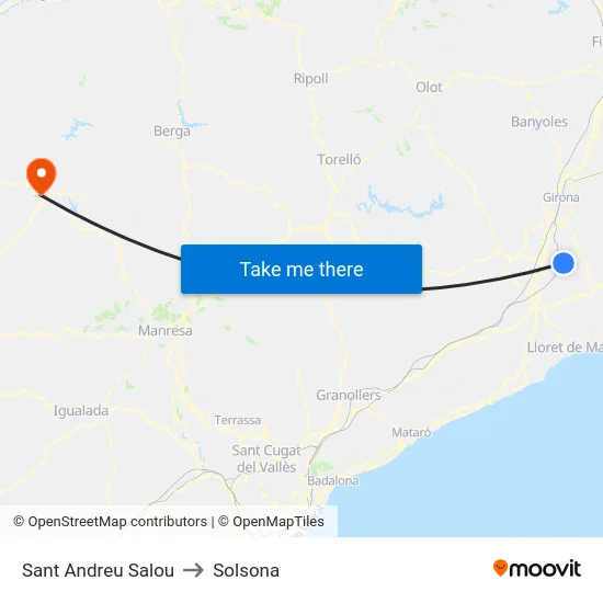Sant Andreu Salou to Solsona map
