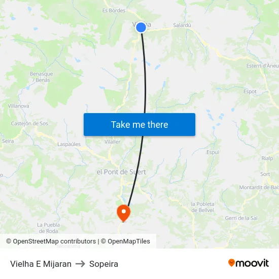 Vielha E Mijaran to Sopeira map