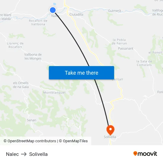 Nalec to Solivella map