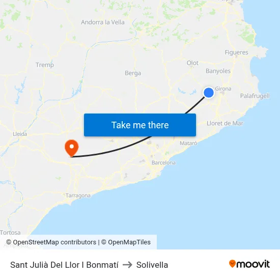Sant Julià Del Llor I Bonmatí to Solivella map