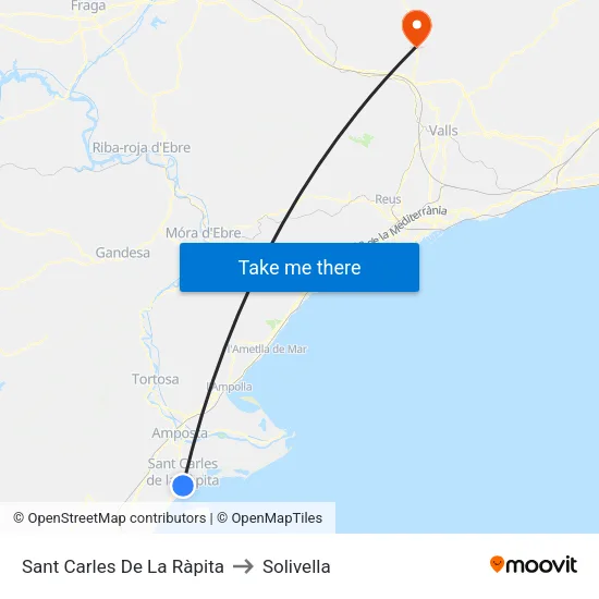 Sant Carles De La Ràpita to Solivella map