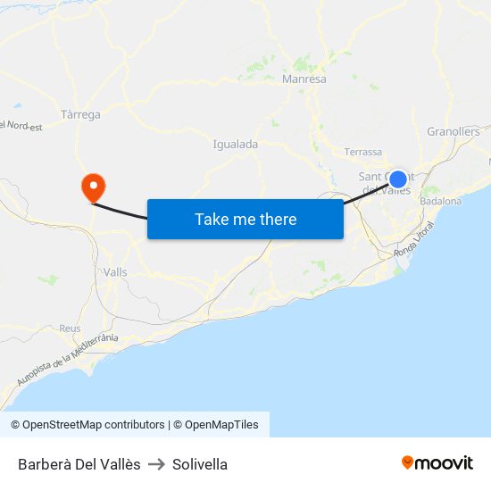 Barberà Del Vallès to Solivella map