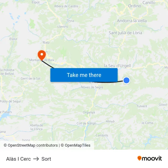 Alàs I Cerc to Sort map