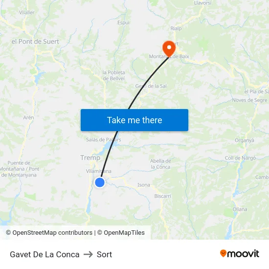 Gavet De La Conca to Sort map